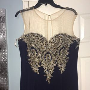 Navy embroidered dress